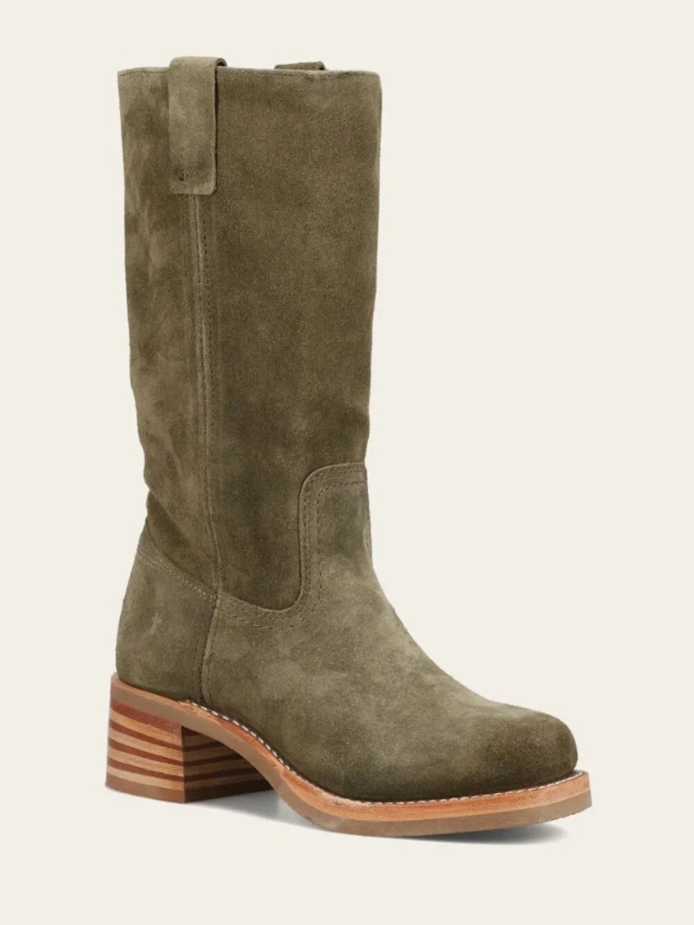 Frye Campus 12R Women’s Suede Leather Boots in Olive Size US 8.5M NIB - Picture 2 of 8